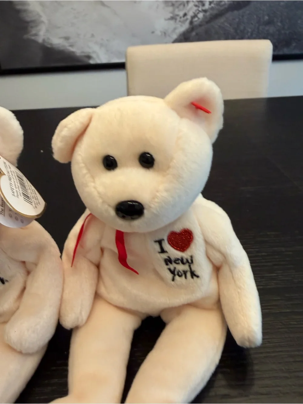NWT Vintage Ty Beanie Babies Bundle of (2) I Love New York Bears Stuffed Animals